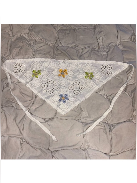 Free People Accessories - free people embroidered & beaded floral bandana